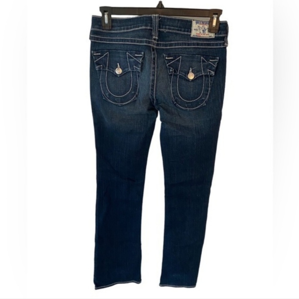 True Religion Women's Becky Bootcut‎ Jeans Dark Blue Stretch Size 30
